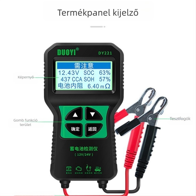 Autó akkumulátor teszter DY221, One More, 12-24V