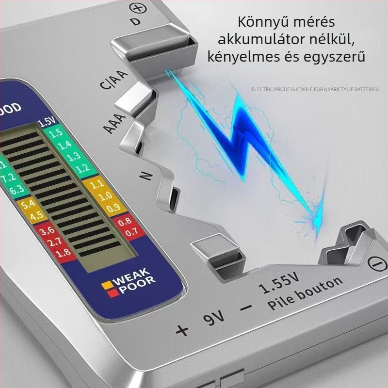 Akkumulátor kapacitásmérő digitális kijelzővel – Dengfeng márka, modell Battery Capacity Tester, a hátralévő töltés mérése