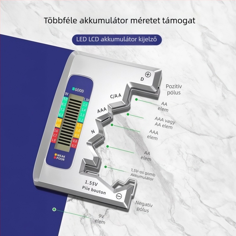 Akkumulátor teljesítménydetektora kapacitásmérés és digitális kijelző a fennmaradó teljesítményhez