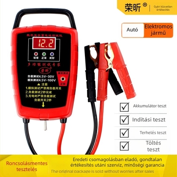 Személyautó- és elektromos jármű akkumulátor teszter, 12V/24V, élettartam, kapacitás és belső ellenállás
