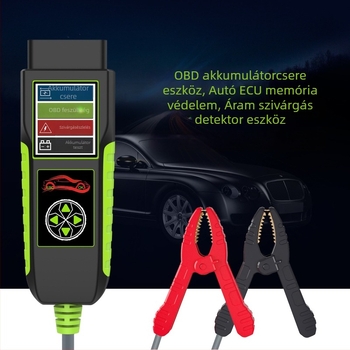 OBD autóakkumulátor-diagnosztikai eszköz BT400, 12–24V, hibadiagnózis, autó- és motorkerékpár-kompatibilis, -10°C-tól +50°C-ig