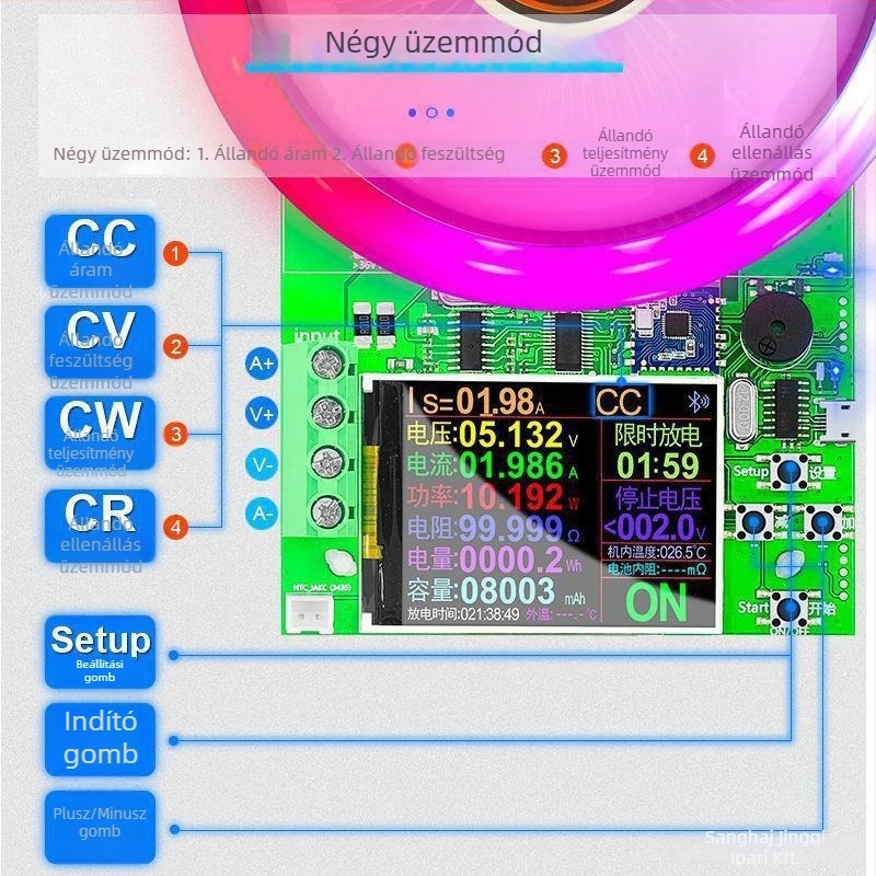 DL24 digitális állandóáramú terhelő tester digitális kijelzővel, voltmérővel és ampermérővel, USB-tesztelő és akkumulátor kapacitásdetektorral
