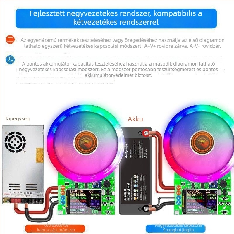 DL24 digitális állandóáramú terhelő tester digitális kijelzővel, voltmérővel és ampermérővel, USB-tesztelő és akkumulátor kapacitásdetektorral