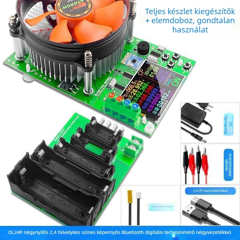 DL24 digitális állandóáramú terhelő tester digitális kijelzővel, voltmérővel és ampermérővel, USB-tesztelő és akkumulátor kapacitásdetektorral