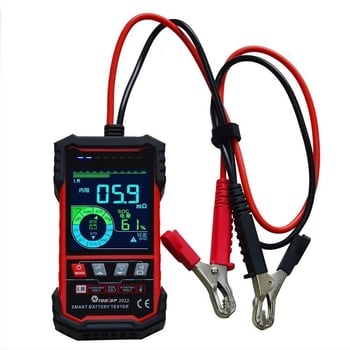 OOLTOP Akkumulátor Teszter ET2201 automatikus feszültségazonosítással és hőmérséklet-méréssel, 12V
