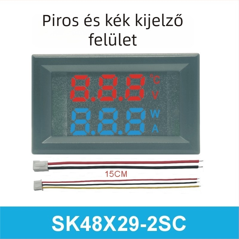 Shukong LED DC feszültség- és árammérő akkumulátorhoz digitális kettős kijelzővel és kapcsolóüzemű tápegység detektoral