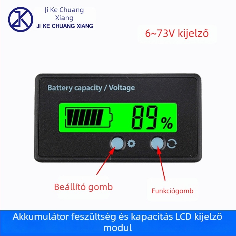 Vízálló voltmérő és teljesítménymérő LCD kijelzővel, 6-100V feszültségtartomány