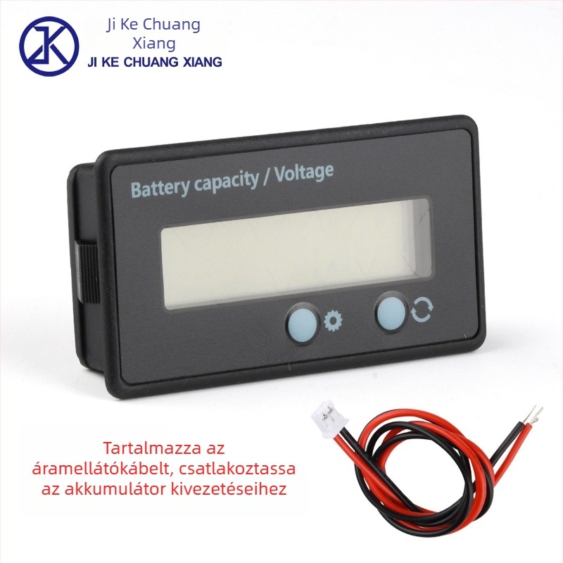 Vízálló voltmérő és teljesítménymérő LCD kijelzővel, 6-100V feszültségtartomány