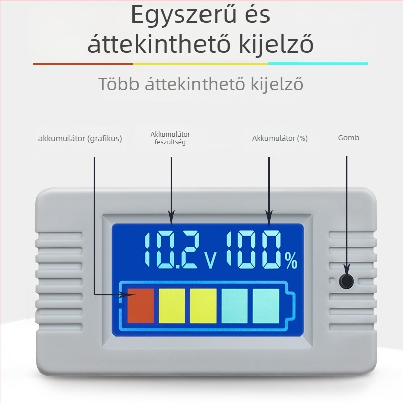 Peacefair akkumulátor-teszter – voltmérő, licencelt magáncímkével, import nélkül