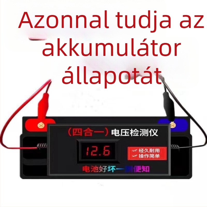 Elektromos jármű akkumulátor feszültségmérő 12V/24V/48V/60V/72V – univerzális autók és motorkerékpárokhoz