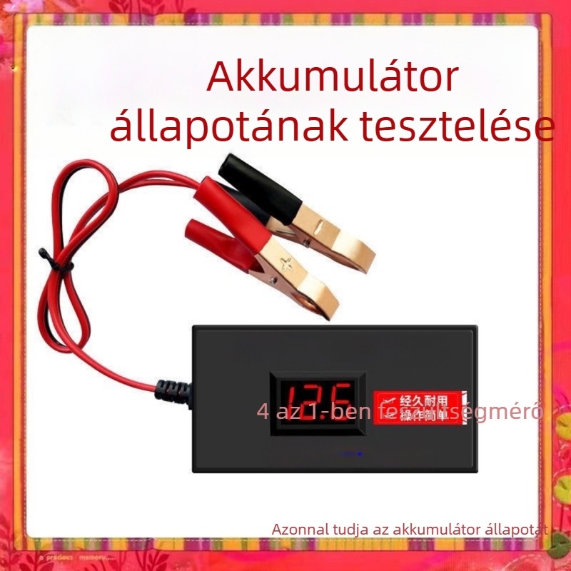 Elektromos jármű akkumulátor feszültségmérő 12V/24V/48V/60V/72V – univerzális autók és motorkerékpárokhoz