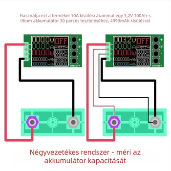 1,77 colos színes kijelző, CNC terhelés 150 W, 20 A, négyvezetékes rendszer az energiatároló akkumulátorok öregedési teszteléséhez