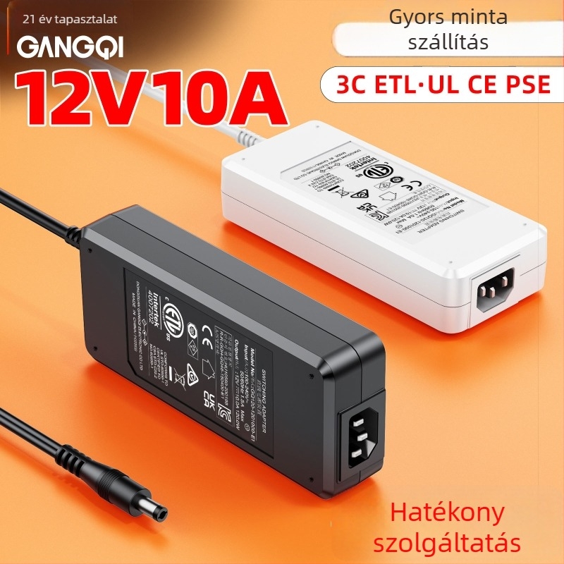 Tápegység 12V 10A, 120W, UL CCC SAA UKCA tanúsított, márka Hong Kong qi
