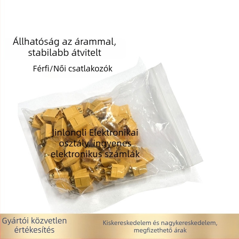 XT90/XT60/XT30-T plug tesztcsatlakozók LiPo akkukhoz modell repülőkhöz, férfi és női, aranyozott