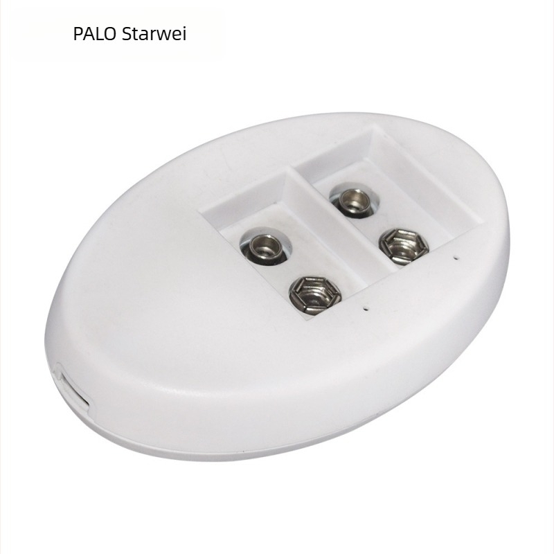 USB okos töltő 9V-os elemekhez, 2 rekesz, bemenet 5V 1A, kimenet 9V