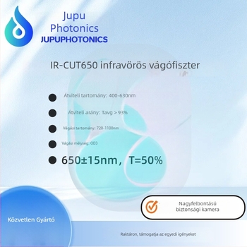 IR-Cut650 infravörös levágó szűrő megfigyelő kamerákhoz, CDS fotorezisztor, rövidhullámú átengedő szűrő; Márka: Jupu Optoelectronics; Eredet: Zhongshan, Guangdong; Fő használat: fotózás és videózás