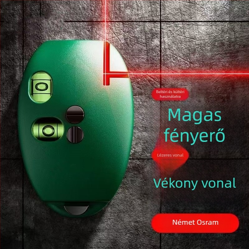 Lézeres szintmérő infravörös vonaljelzővel, 90°-os szög, automatikus működés, magas precíziós vonal a talajon, túllépés-érzékelő