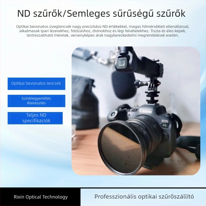 Rixin Technology ND-szűrő lencse semleges szürke sűrűségű üveggel, különböző áteresztési szintek