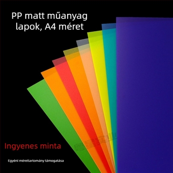 PVC lap átlátszó és matt felülettel; tűzálló; vastagság 0,3 mm (átlátszó) vagy 0,5 mm (matt); anyag PVC/PP; alkalmas nyomtatásra, laminálásra és gravírozásra