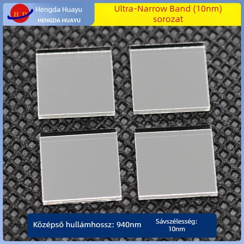 Ultra-narrowband optikai szűrő 940 nm-hez, 10 nm-es sávszélesség, középponti átviteli ≥94%, OD4–OD5 kivágó szűrő