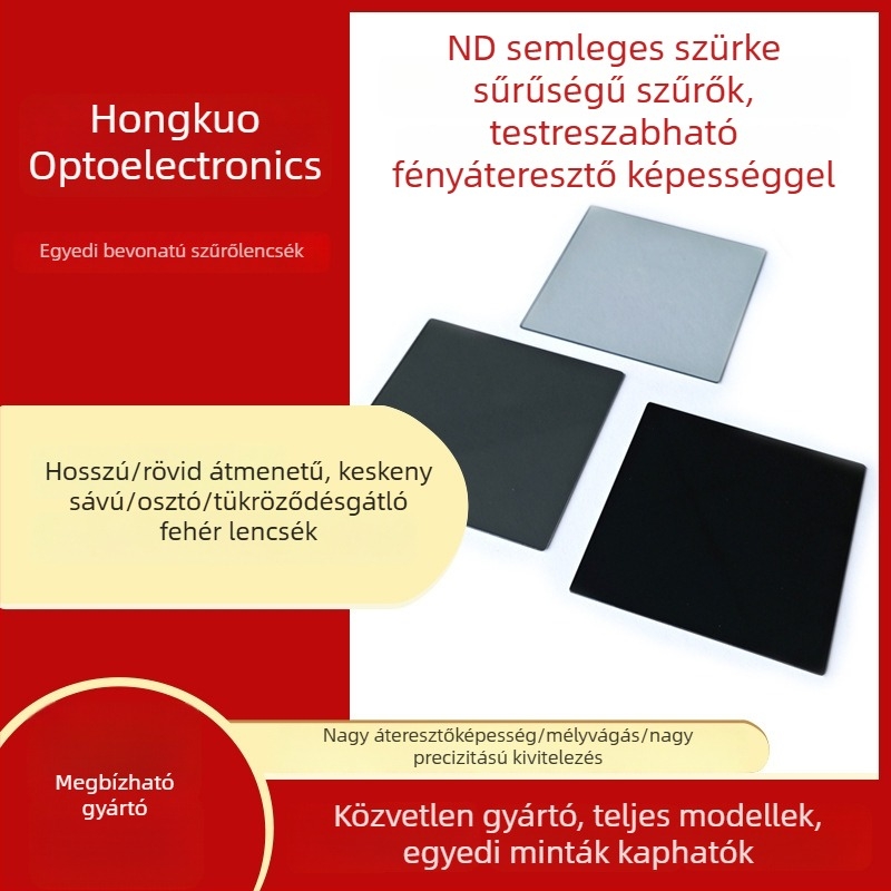 ND2–ND256 semleges denzitás-szűrő, szürke üveg, változó fényáteresztés