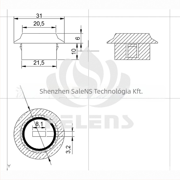 Salens 8120-2 Fresnel lencse emberi test infravörös érzékelőhöz