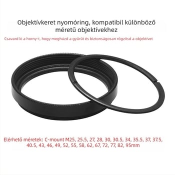 Ipari objektív szűrőkeret, M30.5 menet, C-mount (C-port), kompatibil több szabványos szűrőkerettel