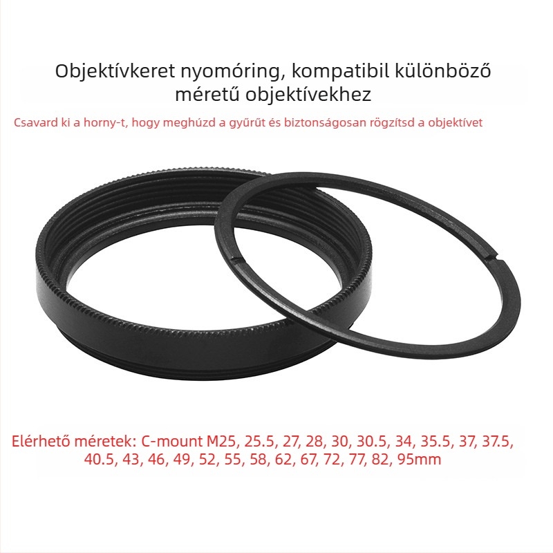 Ipari objektív szűrőkeret, M30.5 menet, C-mount (C-port), kompatibil több szabványos szűrőkerettel