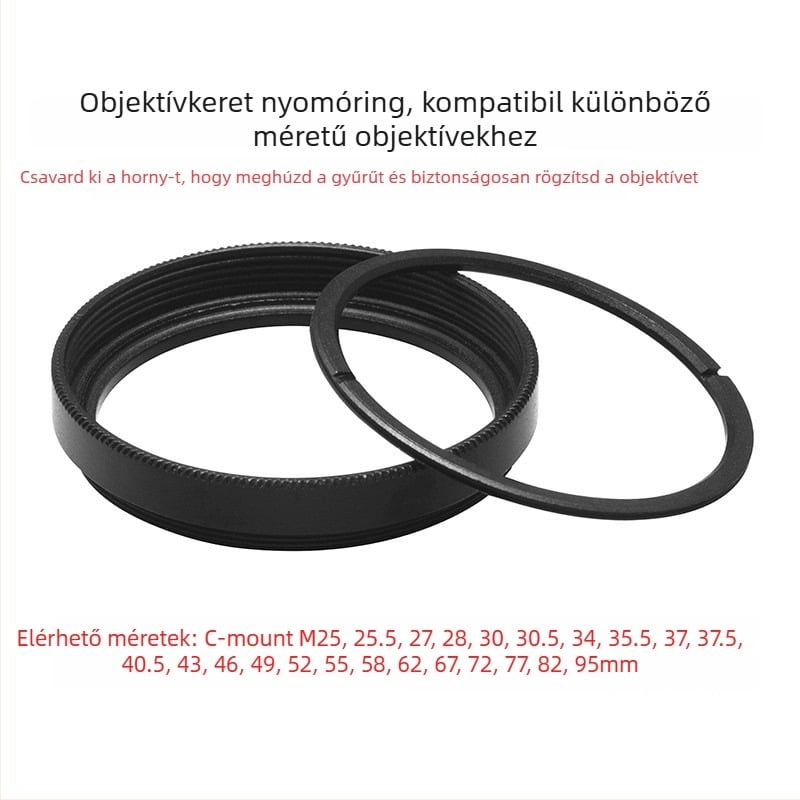 Ipari objektív szűrőkeret, M30.5 menet, C-mount (C-port), kompatibil több szabványos szűrőkerettel