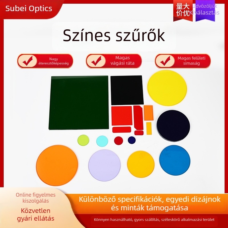 Színes üveg szűrők színpadi világításhoz, szélessávú szűrők