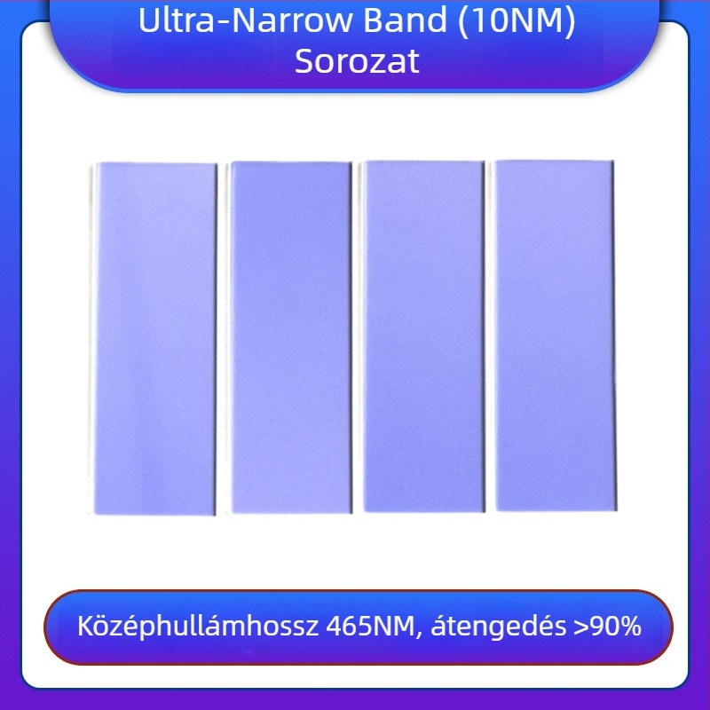 Ultra-narrowband UV szűrő, középponti hullámhossz 465 nm, sávszélesség 10 nm, transzmisszió ≥94%, OD4-OD5