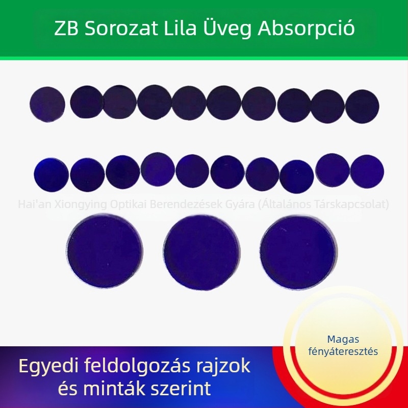 ZB üvegszűrő bevonatokhoz és ablaklapokhoz, Rövidhullámú optikai üveg, K9 anyag, Kör vagy négyzet alak, Testreszabható feldolgozás