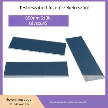 Infravörös keskeny sávú szűrő lézer szenzorhoz, TT-ZDT, Bp850, 42–68 réteg, felület 60/40 vagy 40/20, Anyag: optikai ultra-fehér üveg (Schott, Corning)