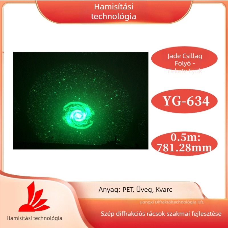 Saturn diffrakciós rács lemez csillagfényes lézershowhoz, márka Diffraction Technology, engedélyezett magánmárka