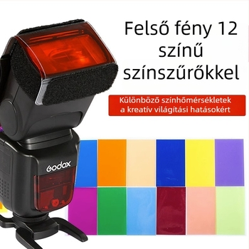 DSLR vaku kiegészítő készlet: 12 szűrőlap, színhőmérséklet-állító film, alumínium ötvözetes tartó