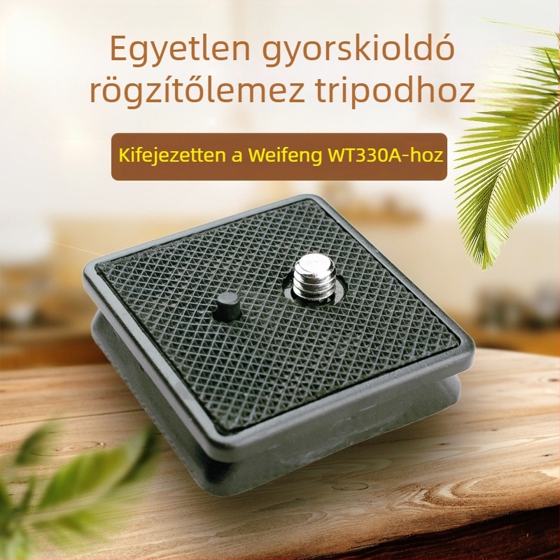 Háromlábas fejhez való gyorskioldó lemez — modell 330A, ABS, kompatibil 42×42 bajonettel, maximális teher 2–5 kg