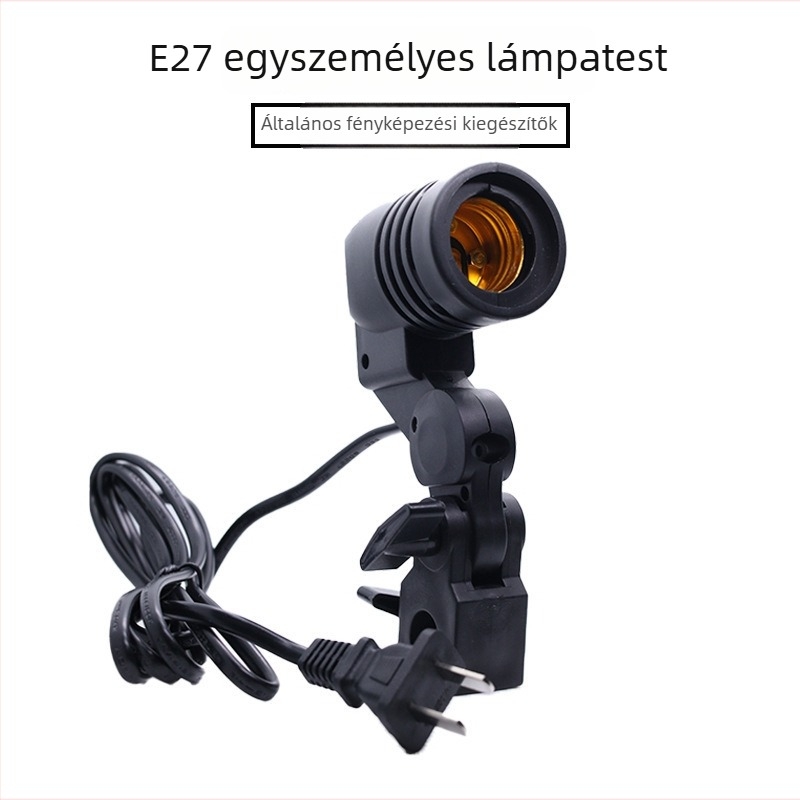 E27 egyszemélyes lámpatartó gombás lámpához, műanyag, max terhelés 2 kg alatt, tömeg 210 g