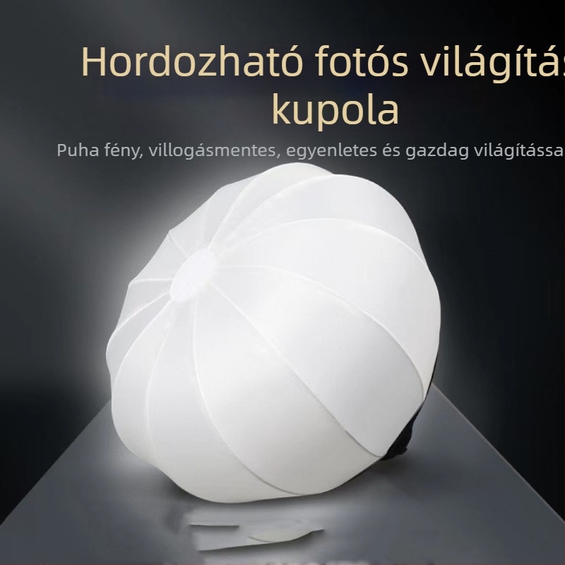 Gömb alakú fényforrás fotózáshoz és élő közvetítéshez, diffúz anyagból készült lágy fény, teherbírás 2–5 kg