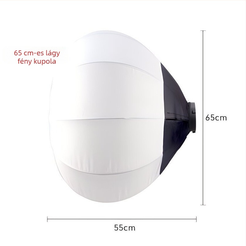 Gömb alakú fényforrás fotózáshoz és élő közvetítéshez, diffúz anyagból készült lágy fény, teherbírás 2–5 kg