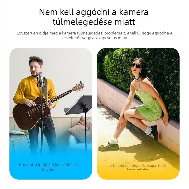 FB-Cr02F Kamera hűtő radiátor A7M4, A7C, ZV-E10, FX30 és R5 modellhez — ABS ház, méretek 97x52x29 mm, tömeg 52 g