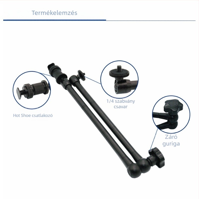 Magic kar DV monitorhoz és LCD kijelzőhöz — Rozsdamentes acél, 1/4'' csavar, hot shoe, teherbírás 2-5 kg