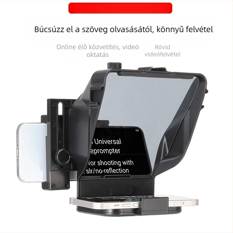 Lencse ZX2209-adapter – Teleprompter SLR-hez és mobiltelefonhoz, hordozható Bluetooth teleprompter Vlog-hoz és rövid videókhoz, SCXRig