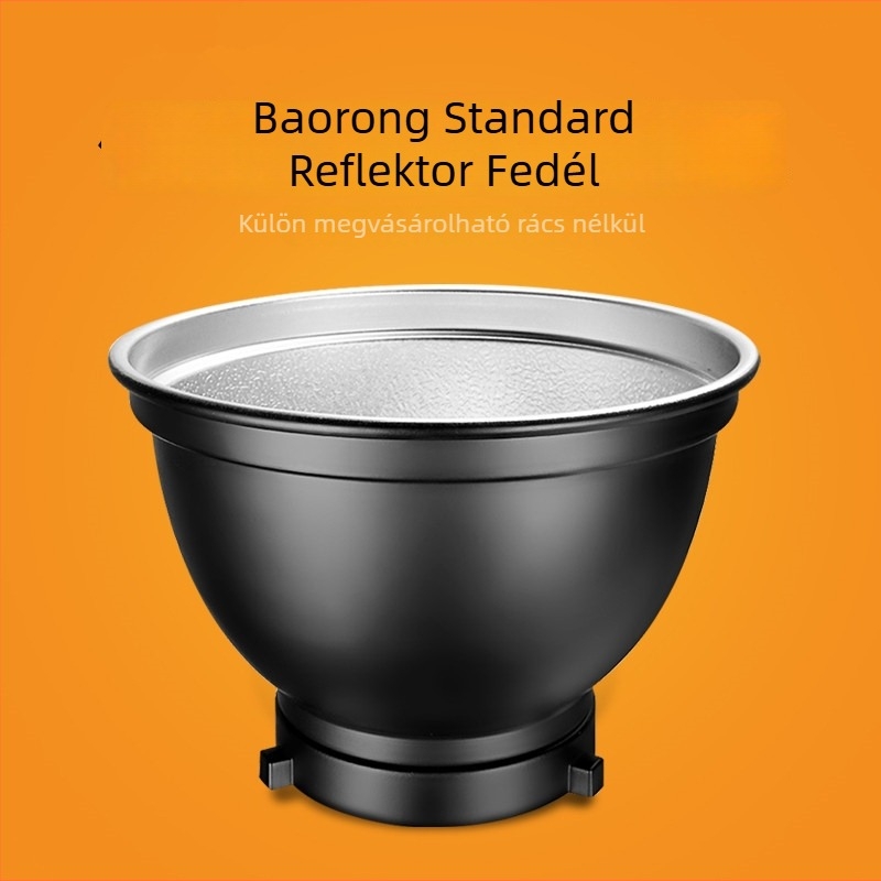 Stúdiófény 55°-os reflexorral, méhsejt rács, háttérvilágítás, fedél a reflektorra, alumíniumötvözet