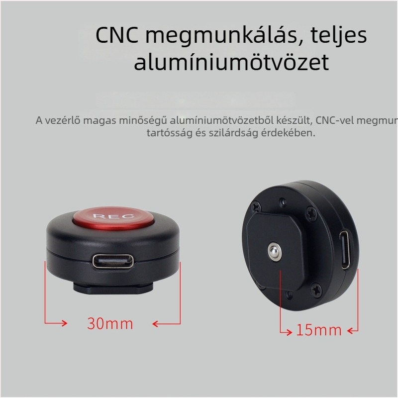 Kamera felvételi vezérlő, modell D10, alumínium ötvözet, kompatibilis kamerákkal, tömeg 16,5 g