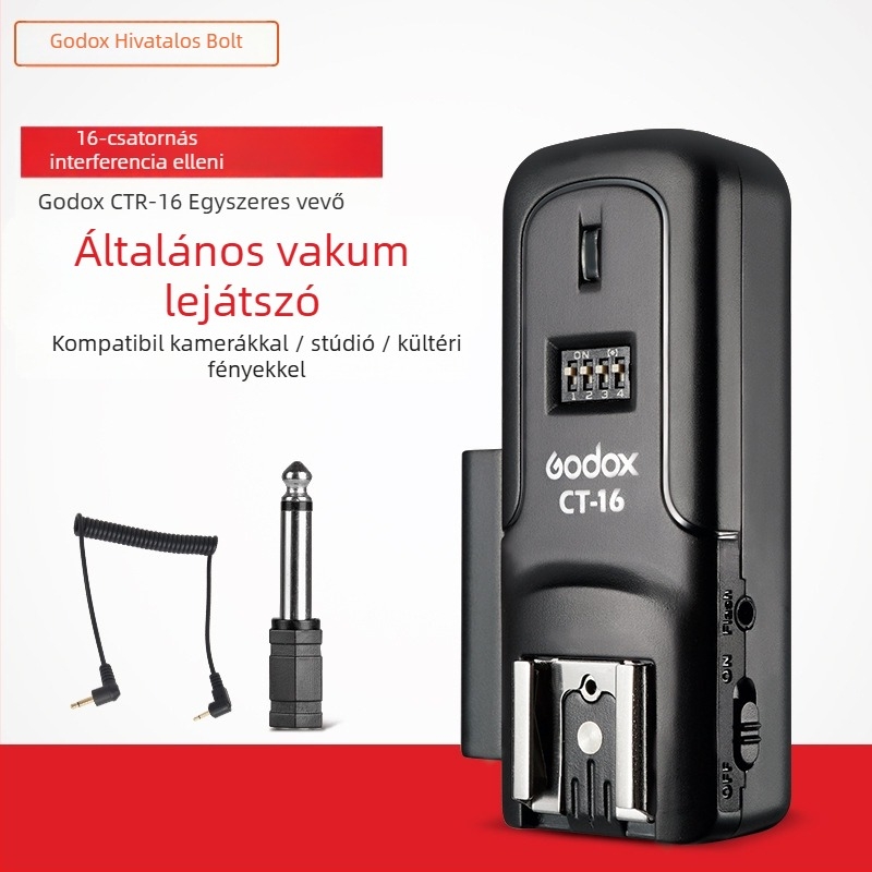 CT16 vezeték nélküli trigger Top-Flash lámpával beltéri stúdió lágy fényhez, 16-csatornás vevő