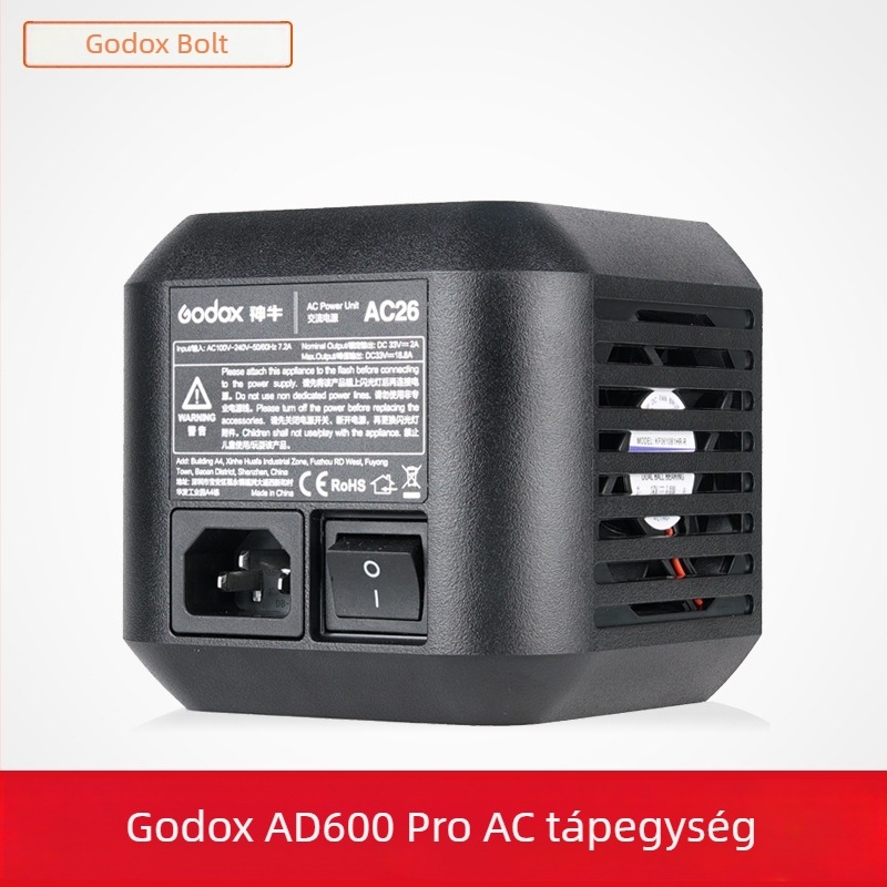 AC26 AC adapter Shenniu AD600Pro kültéri lámpához, alumínium ötvözet, 110V/220V univerzális
