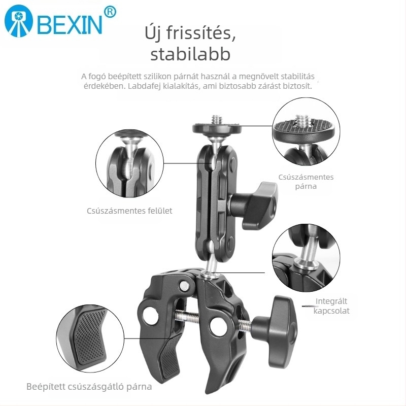 DSLR karomfogó U-formájú alumínium ötvözetből, gimbal állványhoz, modell Wn-60S, maximális teher 1,5 kg