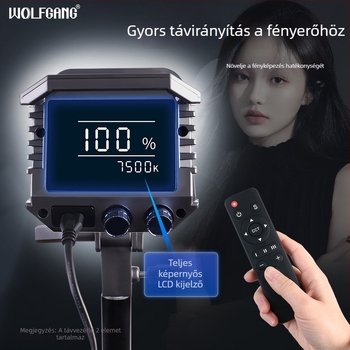 Wolfgang S600 Fotózási stúdió világítás, 100W, alumíniumötvözet + ABS + PC, állítható színhőmérséklet, univerzális alkalmazás