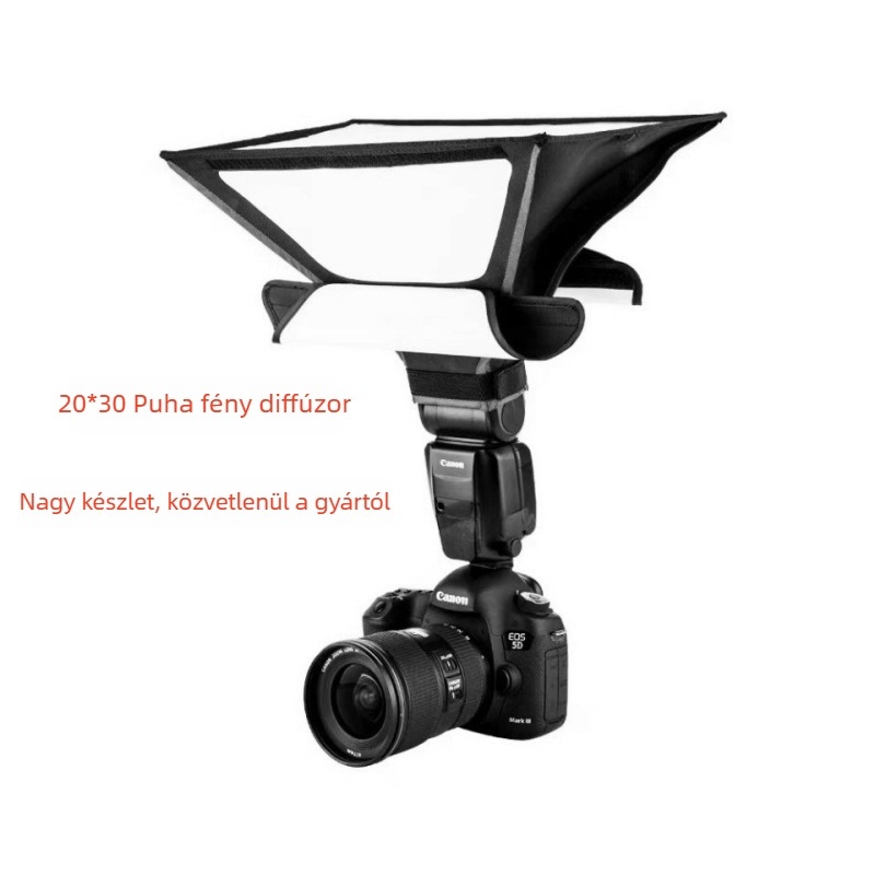Hordozható, összecsukható soft light box fotózáshoz, tárolótáskával, importált reflexiós anyag, maximális terhelés 2 kg, modell 15×17