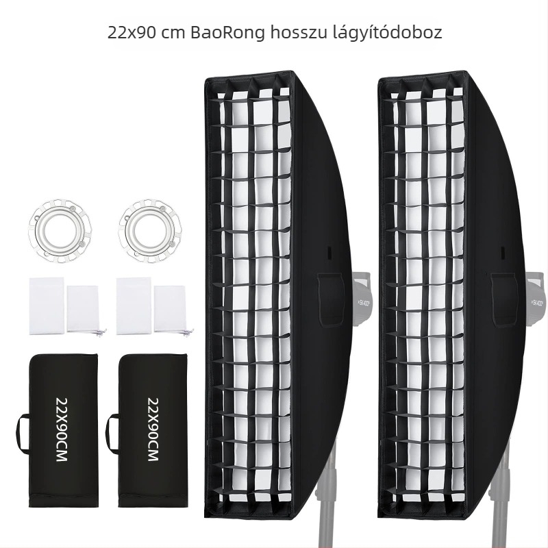 Minrui Soft Light Box, alumíniumötvözet, téglalap alakú softbox Baorong rögzítővel, film/TV világításhoz és fényképezéshez